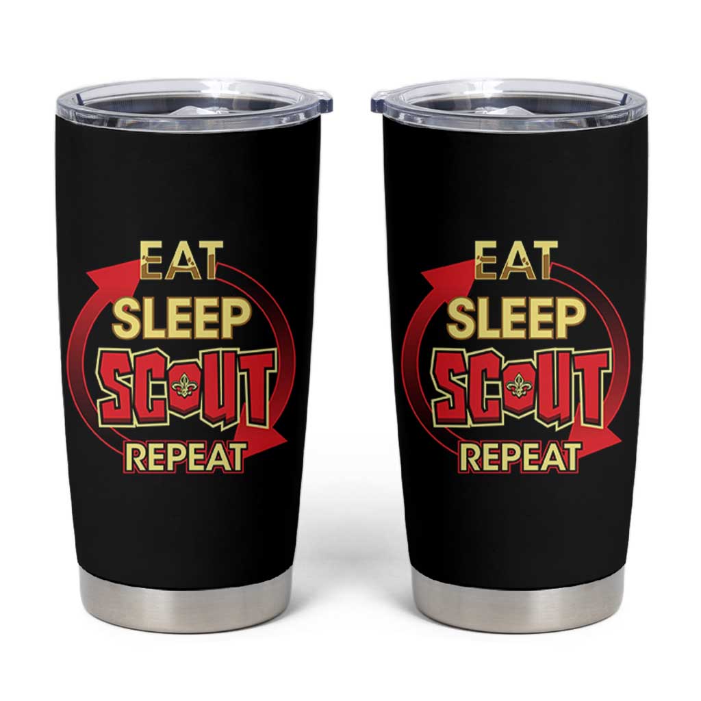 Funny Scout Tumbler Cup Eat Sleep Scout Repeat Scouting Lovers Camping Hiking Outdoors