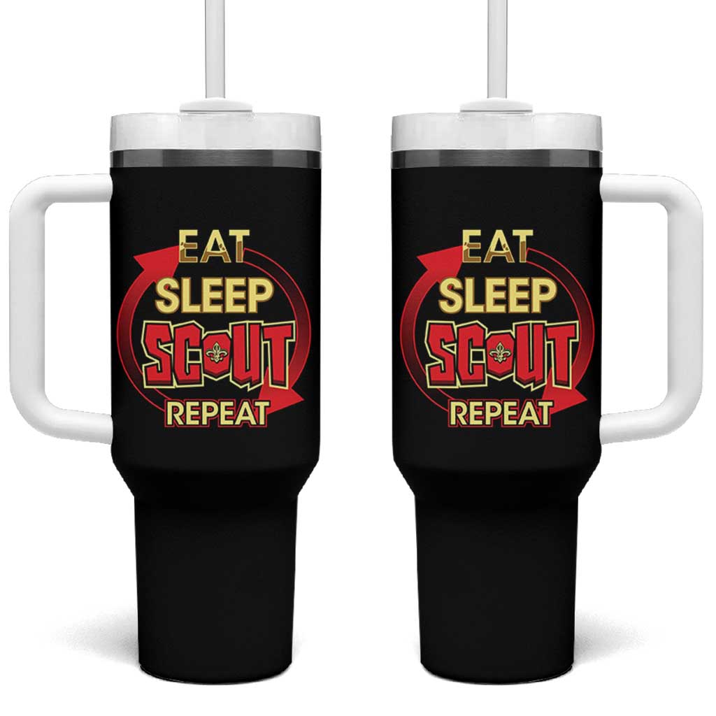 Funny Scout Tumbler With Handle Eat Sleep Scout Repeat Scouting Lovers Camping Hiking Outdoors