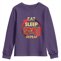 Funny Scout Youth Sweatshirt Eat Sleep Scout Repeat Scouting Lovers Camping Hiking Outdoors