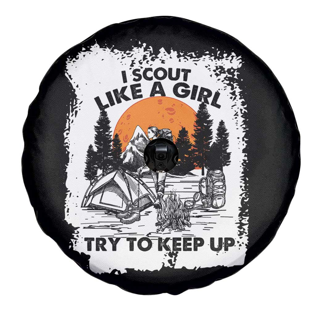 Scout Girl Spare Tire Cover I Scout Like A Girl Try To Keep Up Hiking Camping Scouting Lovers