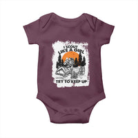 Scout Girl Baby Onesie I Scout Like A Girl Try To Keep Up Hiking Camping Scouting Lovers