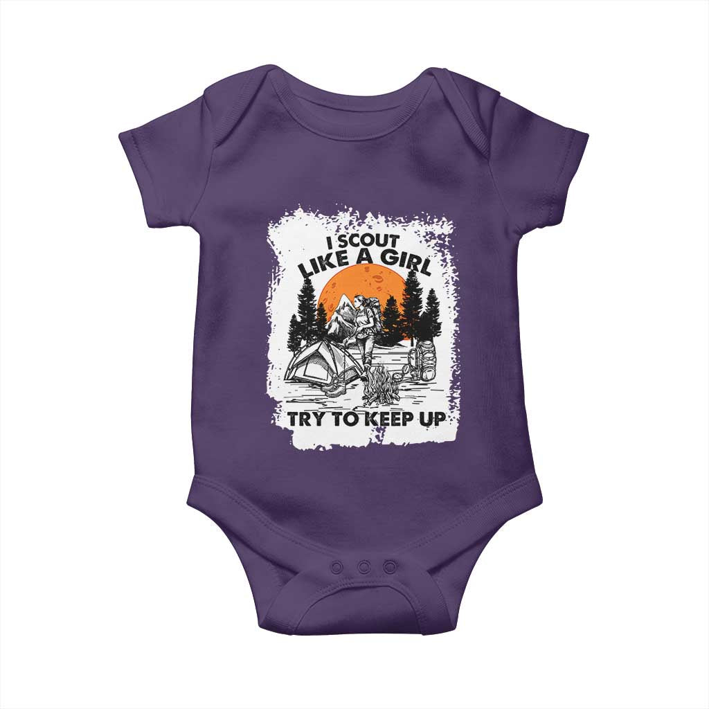 Scout Girl Baby Onesie I Scout Like A Girl Try To Keep Up Hiking Camping Scouting Lovers
