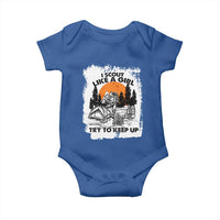 Scout Girl Baby Onesie I Scout Like A Girl Try To Keep Up Hiking Camping Scouting Lovers