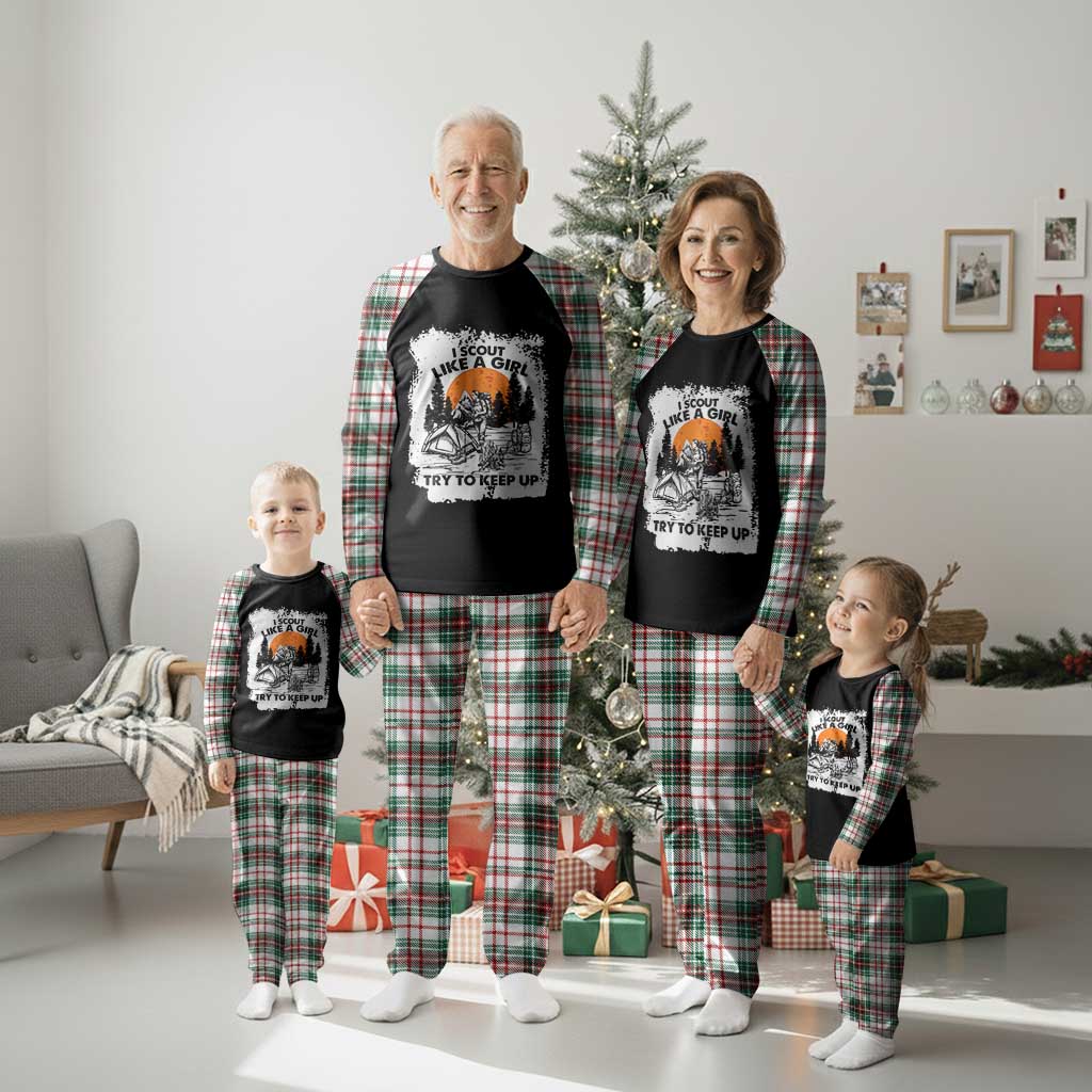 Scout Girl Plaid Pajama Set I Scout Like A Girl Try To Keep Up Hiking Camping Scouting Lovers - Wonder Print Shop