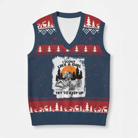 Scout Girl V-Neck Knit Sweater Vest I Scout Like A Girl Try To Keep Up Hiking Camping Scouting Lovers - Wonder Print Shop