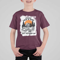 Scout Girl T Shirt For Kid I Scout Like A Girl Try To Keep Up Hiking Camping Scouting Lovers