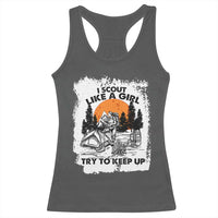 Scout Girl Racerback Tank Top I Scout Like A Girl Try To Keep Up Hiking Camping Scouting Lovers