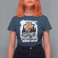 Scout Girl T Shirt For Women I Scout Like A Girl Try To Keep Up Hiking Camping Scouting Lovers