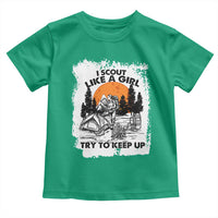 Scout Girl Toddler T Shirt I Scout Like A Girl Try To Keep Up Hiking Camping Scouting Lovers