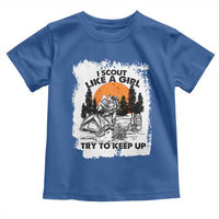 Scout Girl Toddler T Shirt I Scout Like A Girl Try To Keep Up Hiking Camping Scouting Lovers