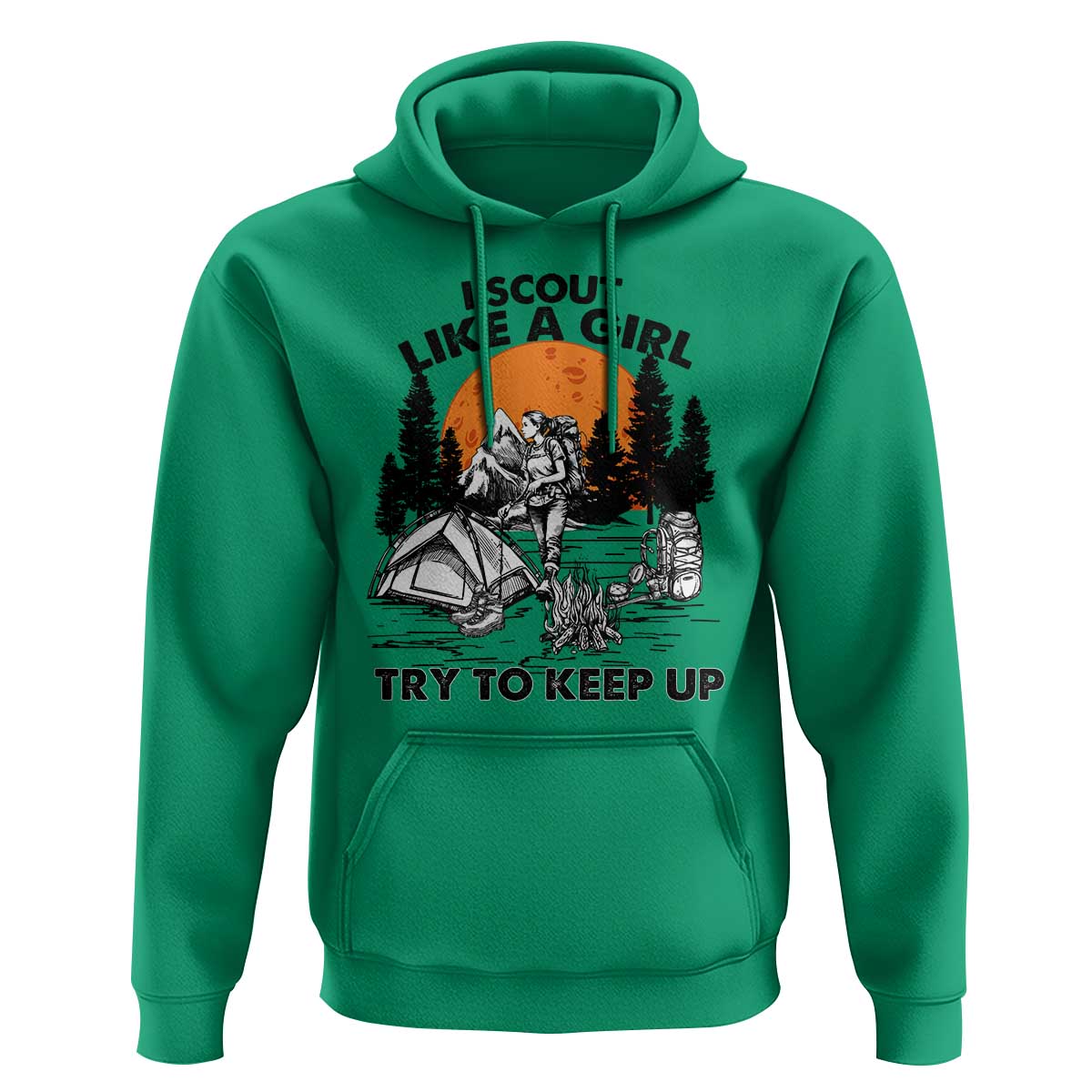Scout Girl Hoodie I Scout Like A Girl Try To Keep Up Hiking Camping Scouting