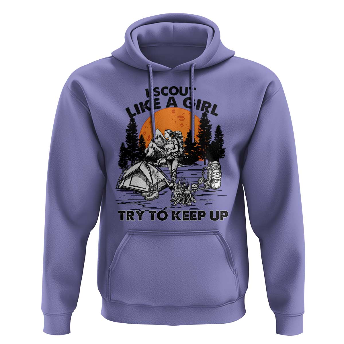Scout Girl Hoodie I Scout Like A Girl Try To Keep Up Hiking Camping Scouting