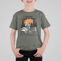 Scout Girl T Shirt For Kid I Scout Like A Girl Try To Keep Up Hiking Camping Scouting