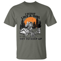 Scout Girl T Shirt I Scout Like A Girl Try To Keep Up Hiking Camping Scouting