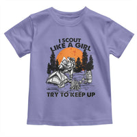 Scout Girl Toddler T Shirt I Scout Like A Girl Try To Keep Up Hiking Camping Scouting