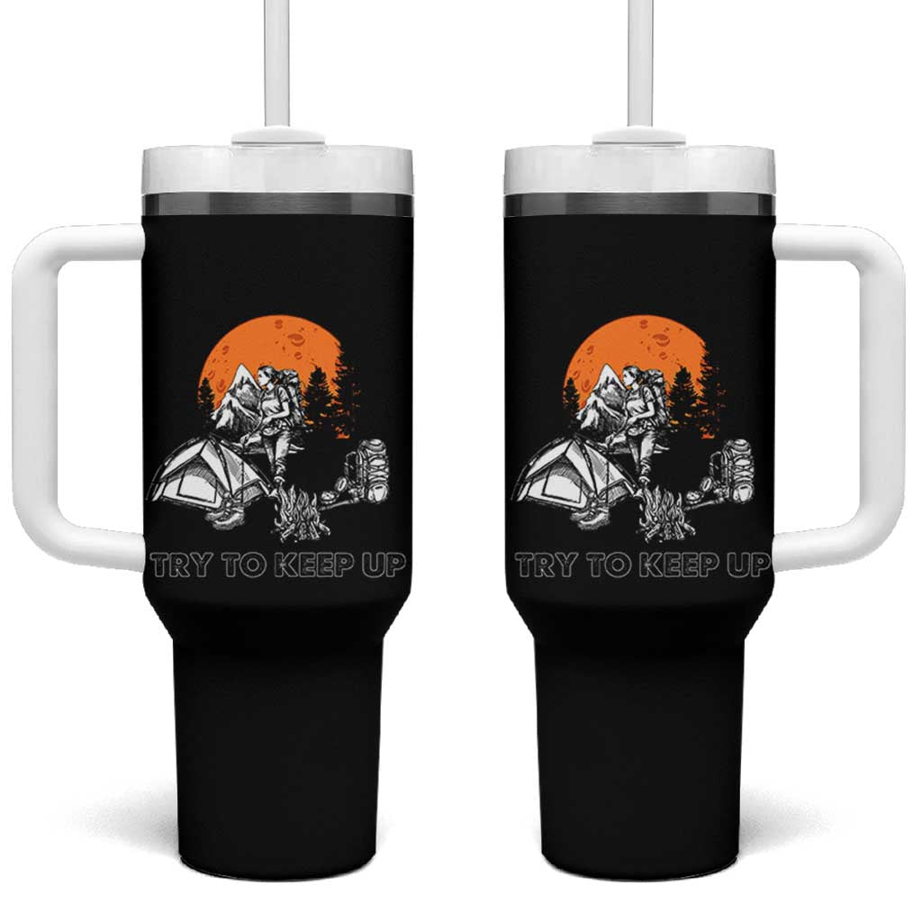 Scout Girl Tumbler With Handle I Scout Like A Girl Try To Keep Up Hiking Camping Scouting