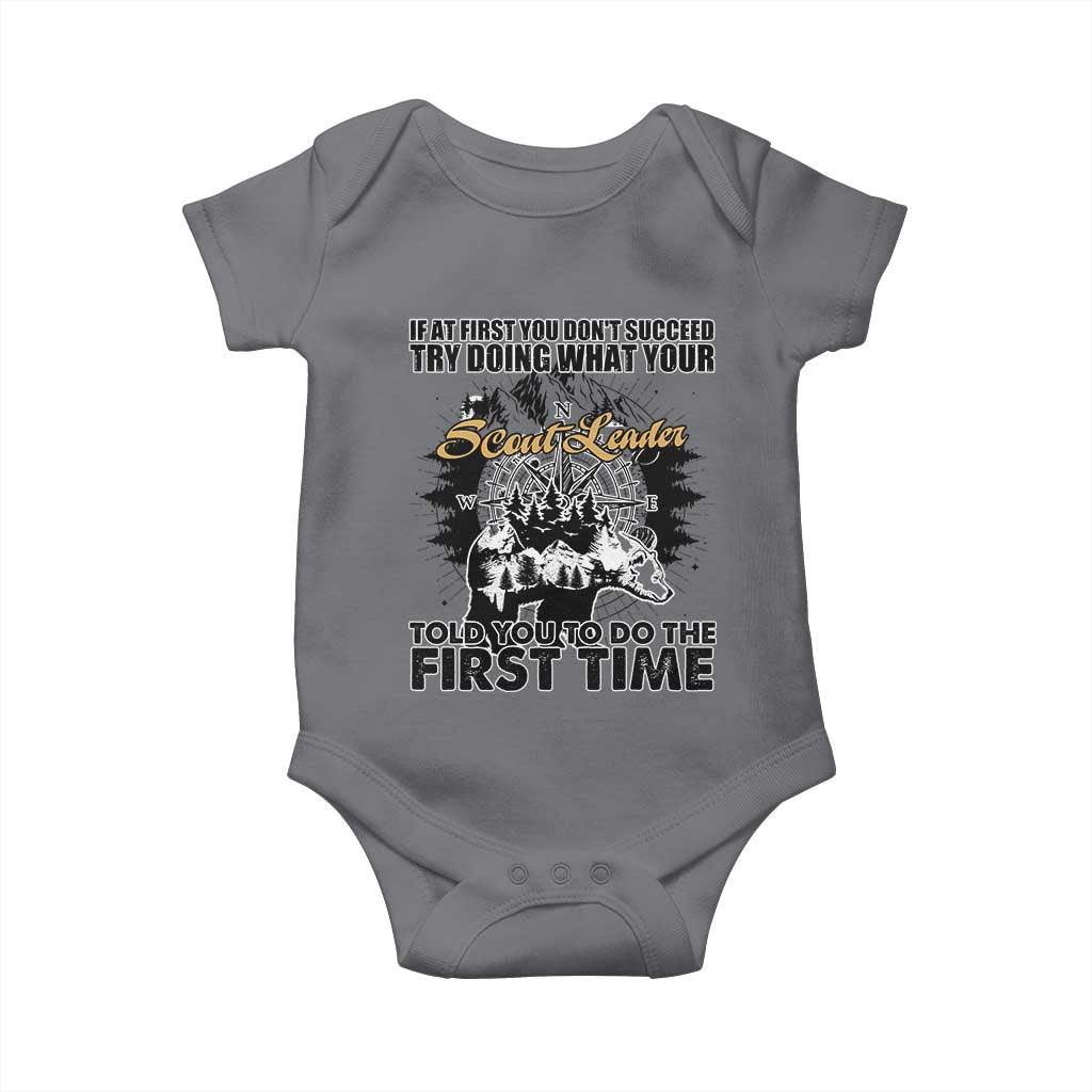 Funny Scouting Adventure Baby Onesie Doing What Your Scout Leader Told You To Do Camping Compass