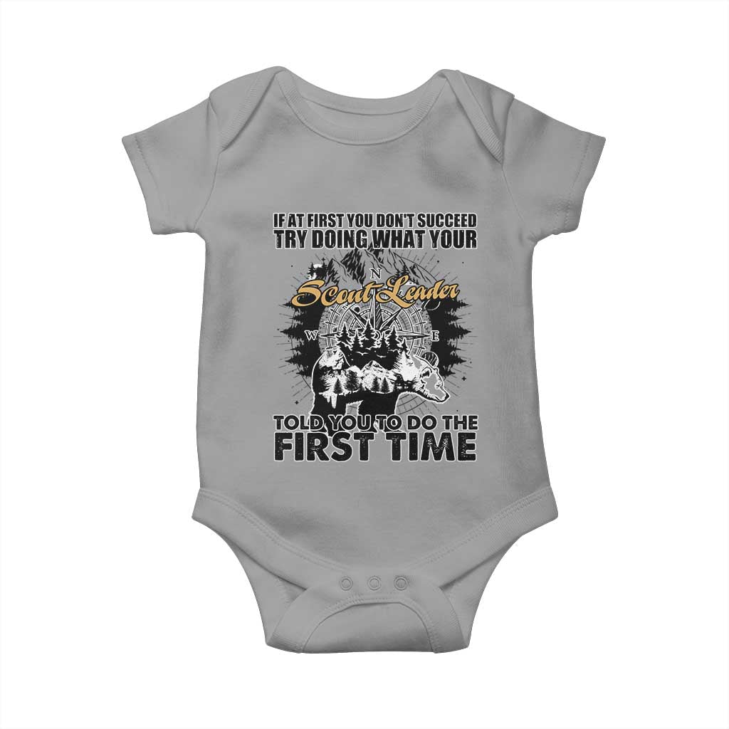 Funny Scouting Adventure Baby Onesie Doing What Your Scout Leader Told You To Do Camping Compass