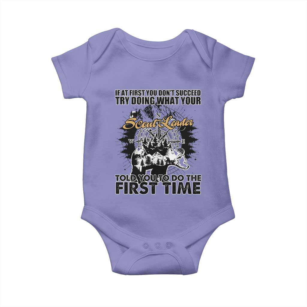 Funny Scouting Adventure Baby Onesie Doing What Your Scout Leader Told You To Do Camping Compass