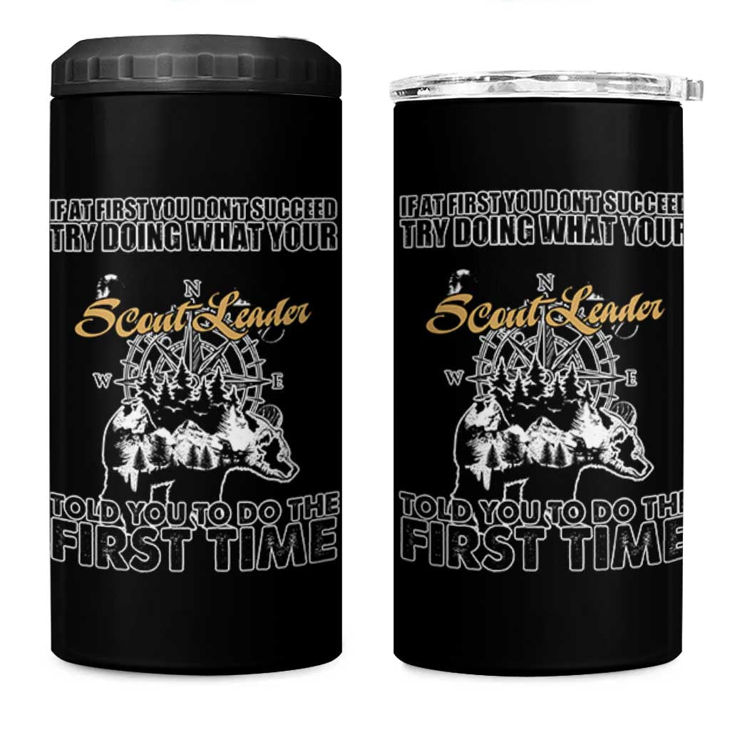 Funny Scouting Adventure 4 in 1 Can Cooler Tumbler Doing What Your Scout Leader Told You To Do Camping Compass