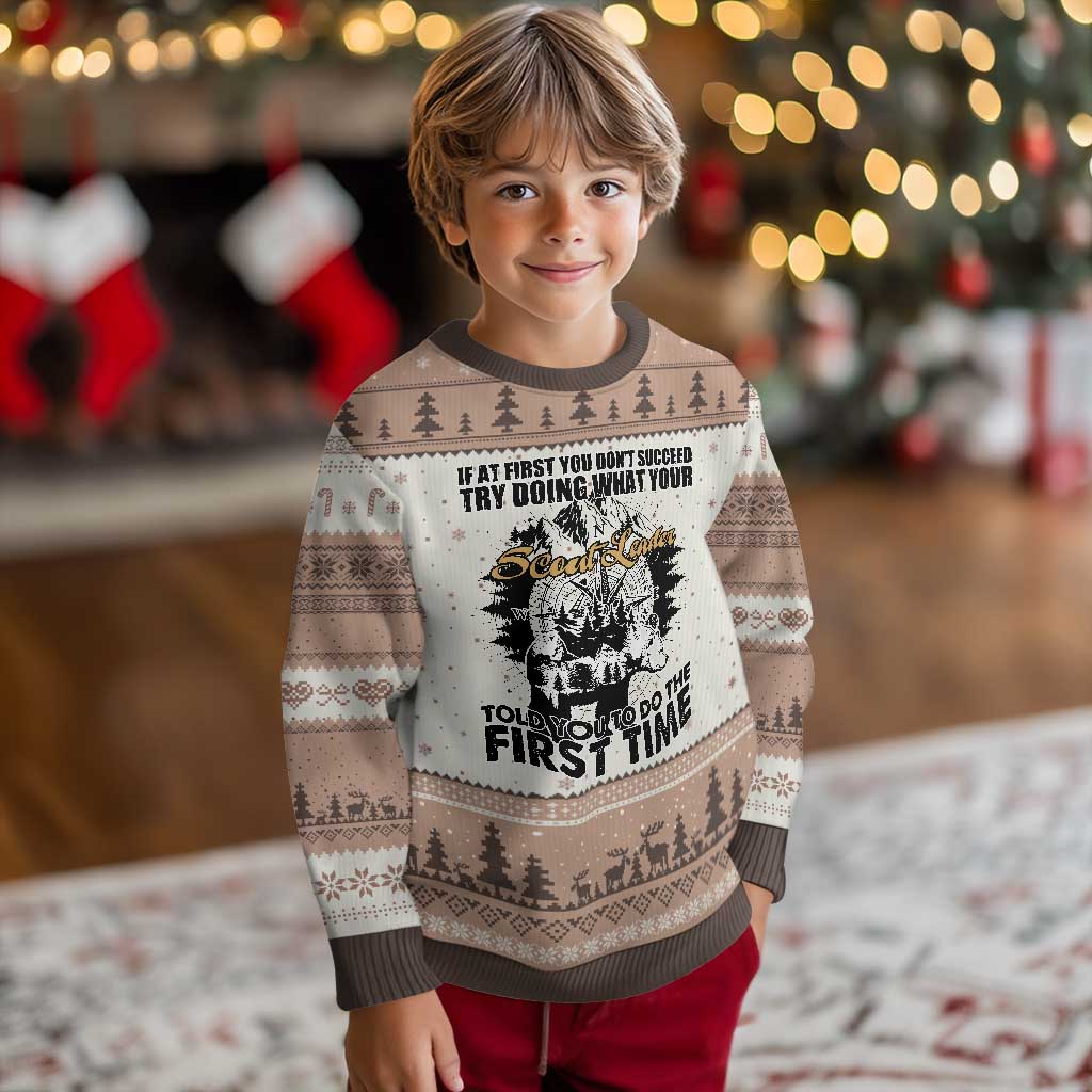 Funny Scouting Adventure Ugly Christmas Sweater Doing What Your Scout Leader Told You To Do Camping Compass - Wonder Print Shop