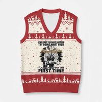 Funny Scouting Adventure V-Neck Knit Sweater Vest Doing What Your Scout Leader Told You To Do Camping Compass - Wonder Print Shop