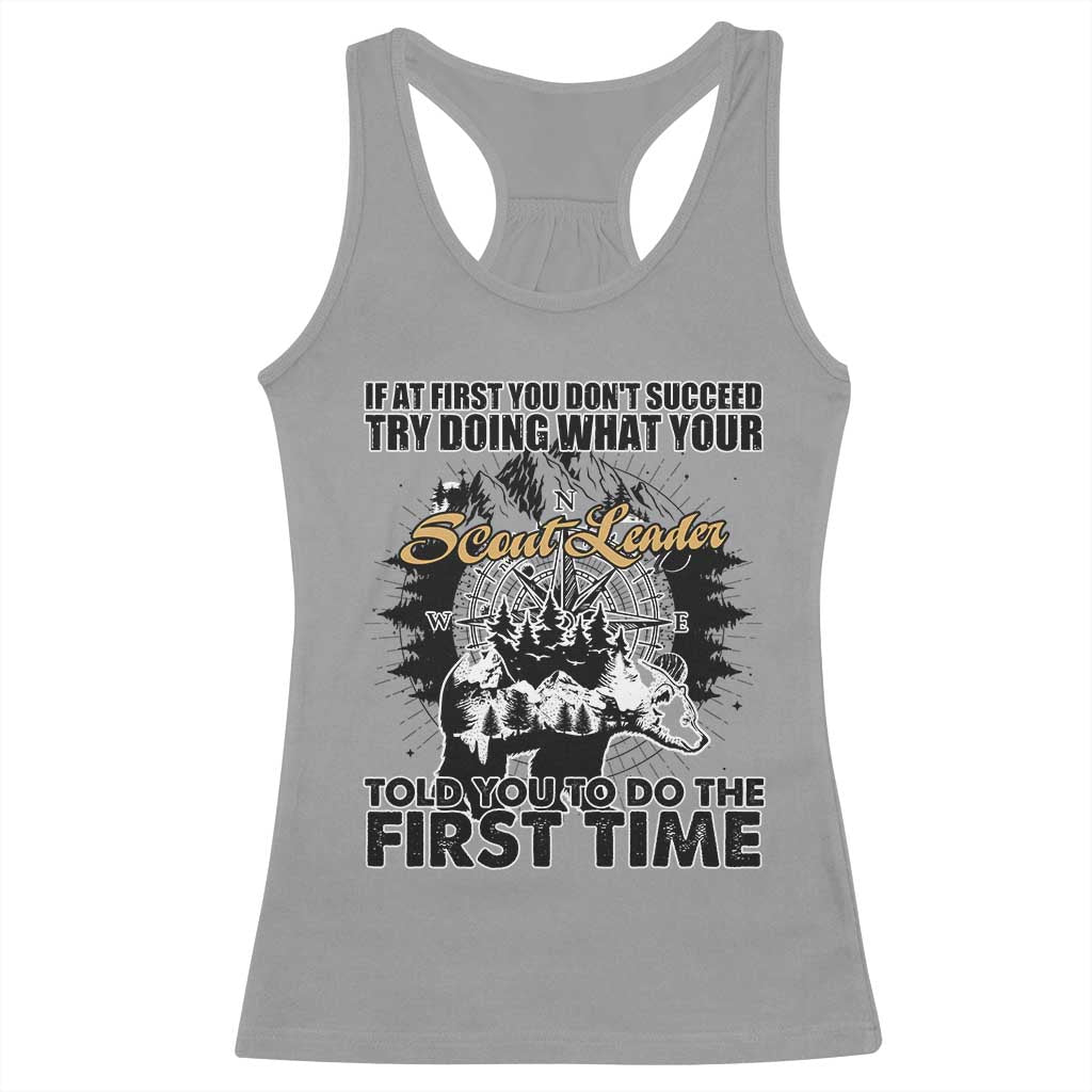 Funny Scouting Adventure Racerback Tank Top Doing What Your Scout Leader Told You To Do Camping Compass