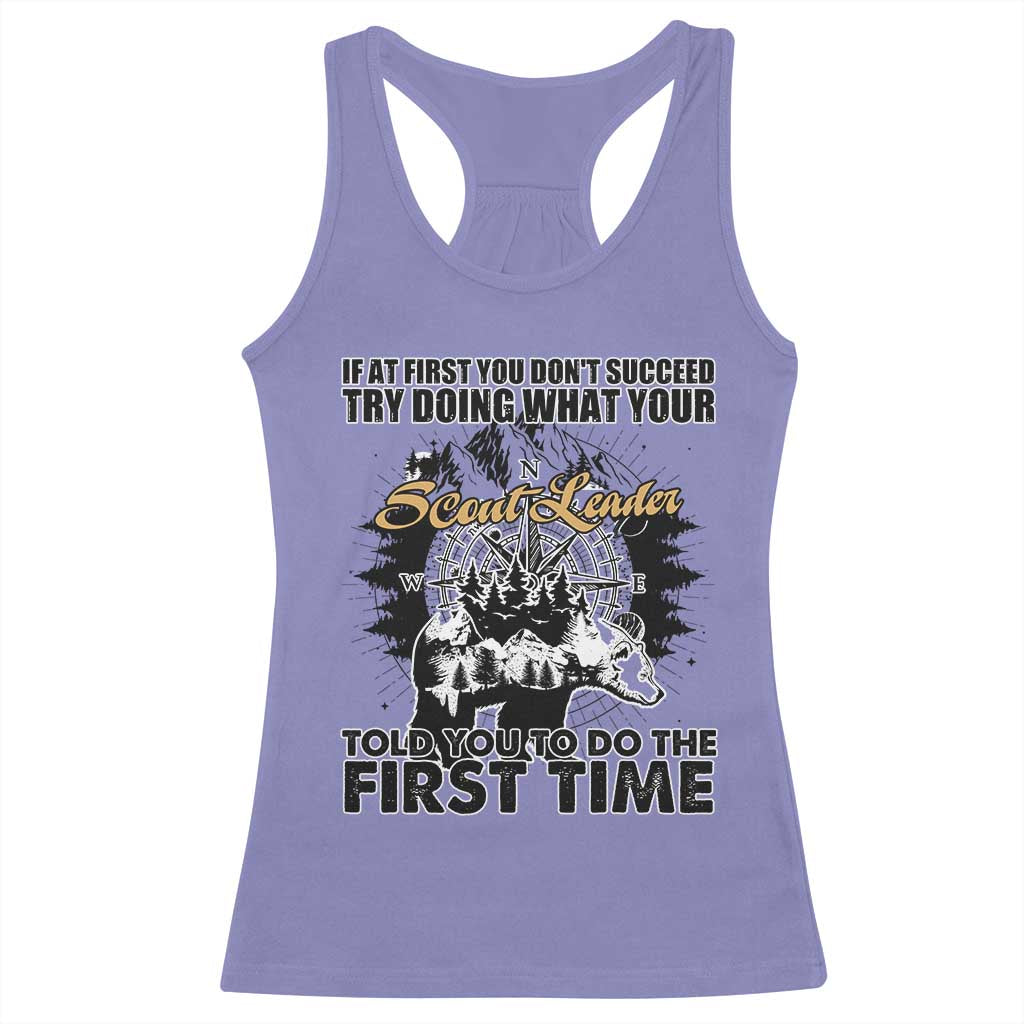 Funny Scouting Adventure Racerback Tank Top Doing What Your Scout Leader Told You To Do Camping Compass