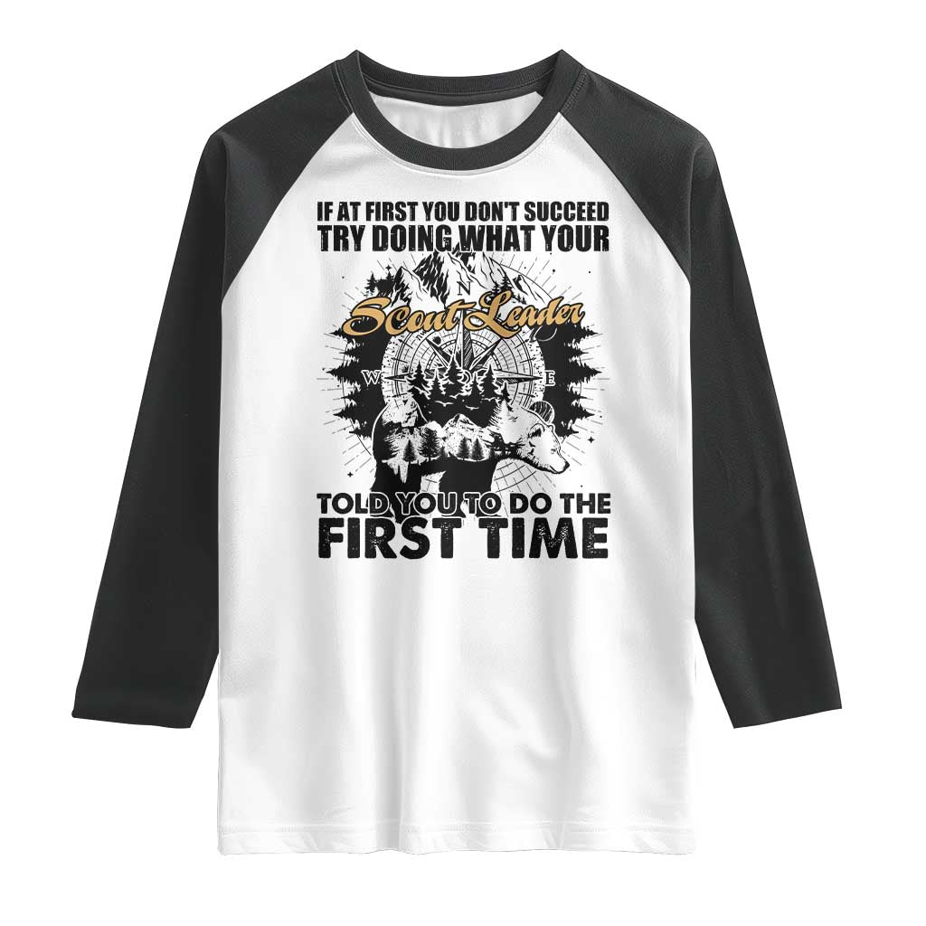 Funny Scouting Adventure Raglan Shirt Doing What Your Scout Leader Told You To Do Camping Compass