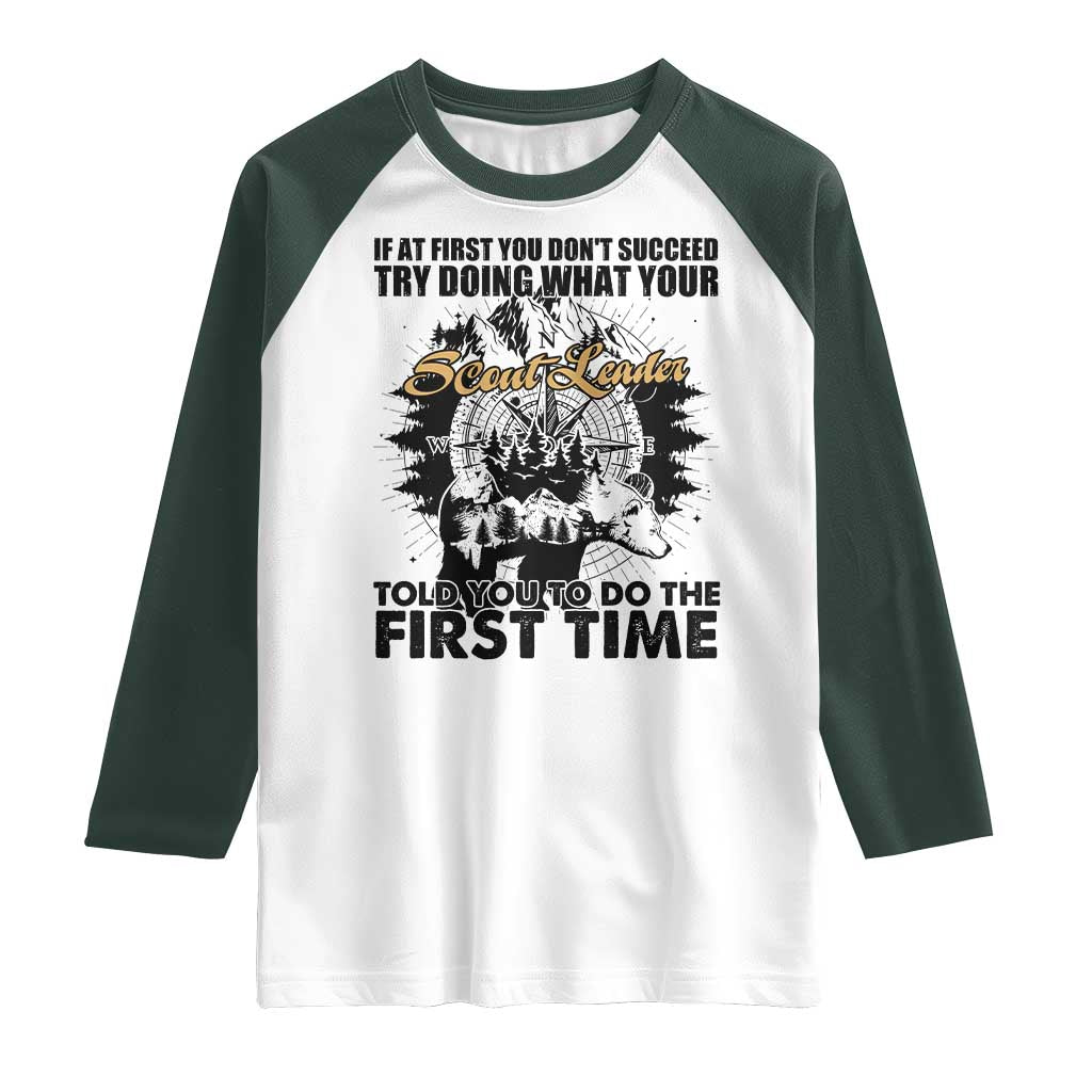 Funny Scouting Adventure Raglan Shirt Doing What Your Scout Leader Told You To Do Camping Compass