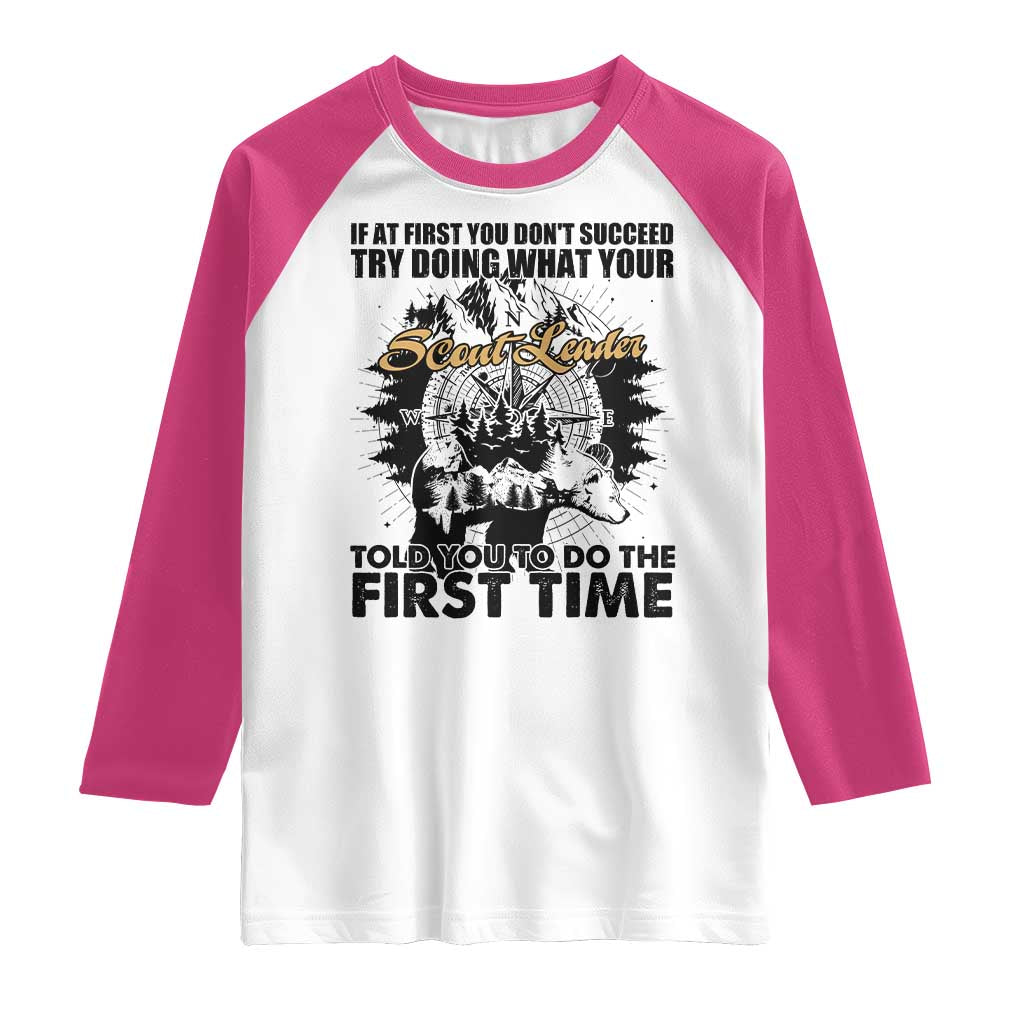 Funny Scouting Adventure Raglan Shirt Doing What Your Scout Leader Told You To Do Camping Compass