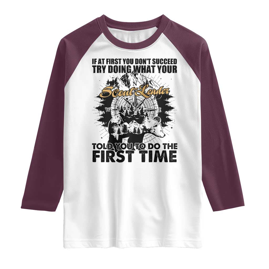 Funny Scouting Adventure Raglan Shirt Doing What Your Scout Leader Told You To Do Camping Compass
