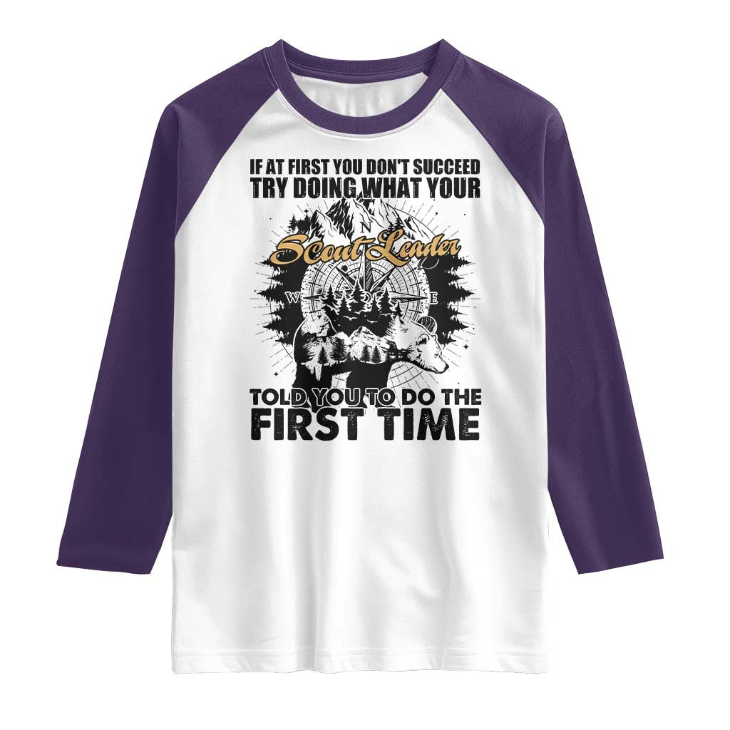 Funny Scouting Adventure Raglan Shirt Doing What Your Scout Leader Told You To Do Camping Compass