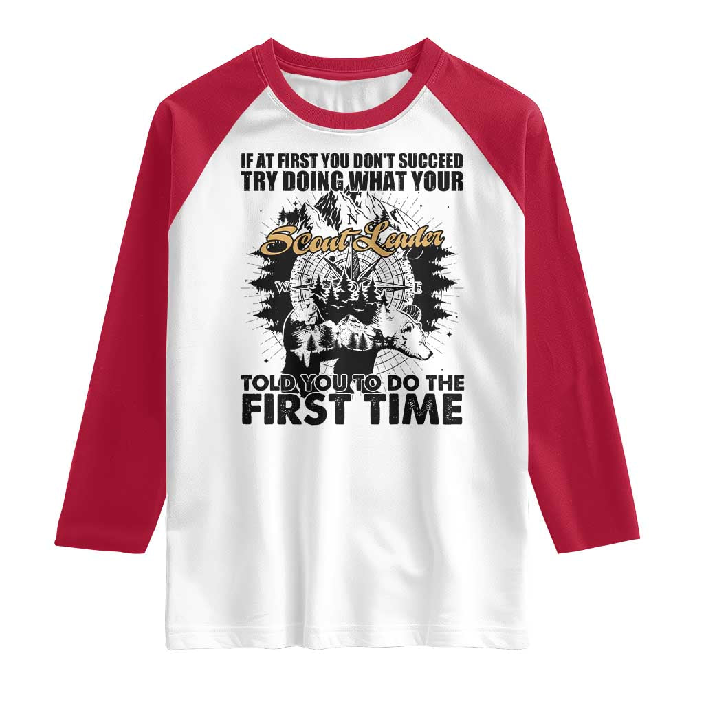 Funny Scouting Adventure Raglan Shirt Doing What Your Scout Leader Told You To Do Camping Compass
