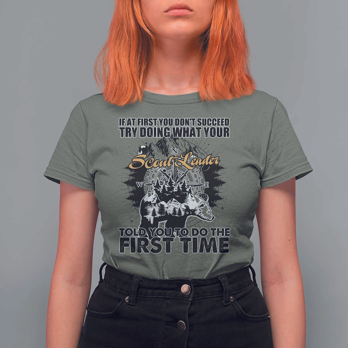 Funny Scouting Adventure T Shirt For Women Doing What Your Scout Leader Told You To Do Camping Compass