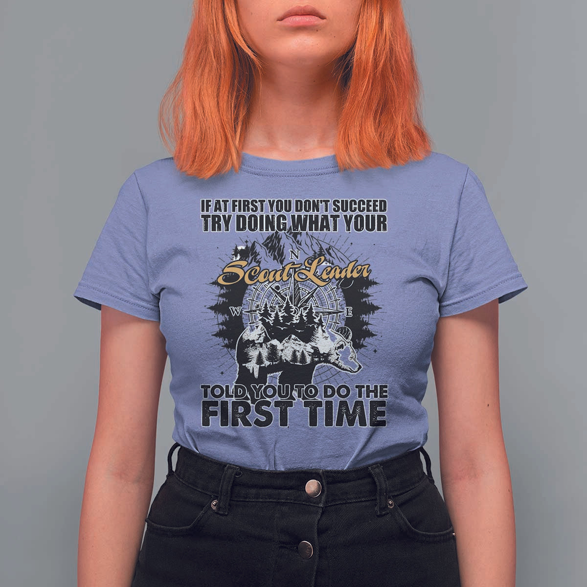 Funny Scouting Adventure T Shirt For Women Doing What Your Scout Leader Told You To Do Camping Compass