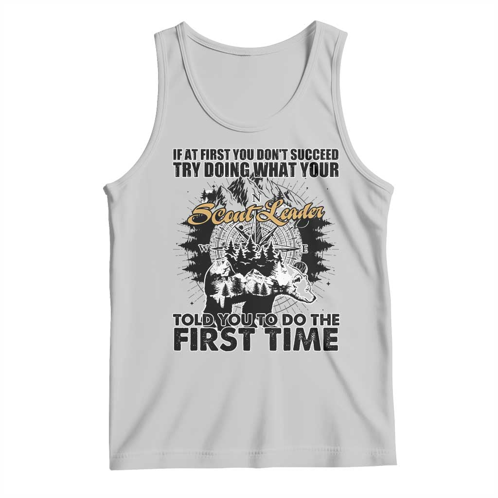 Funny Scouting Adventure Tank Top Doing What Your Scout Leader Told You To Do Camping Compass