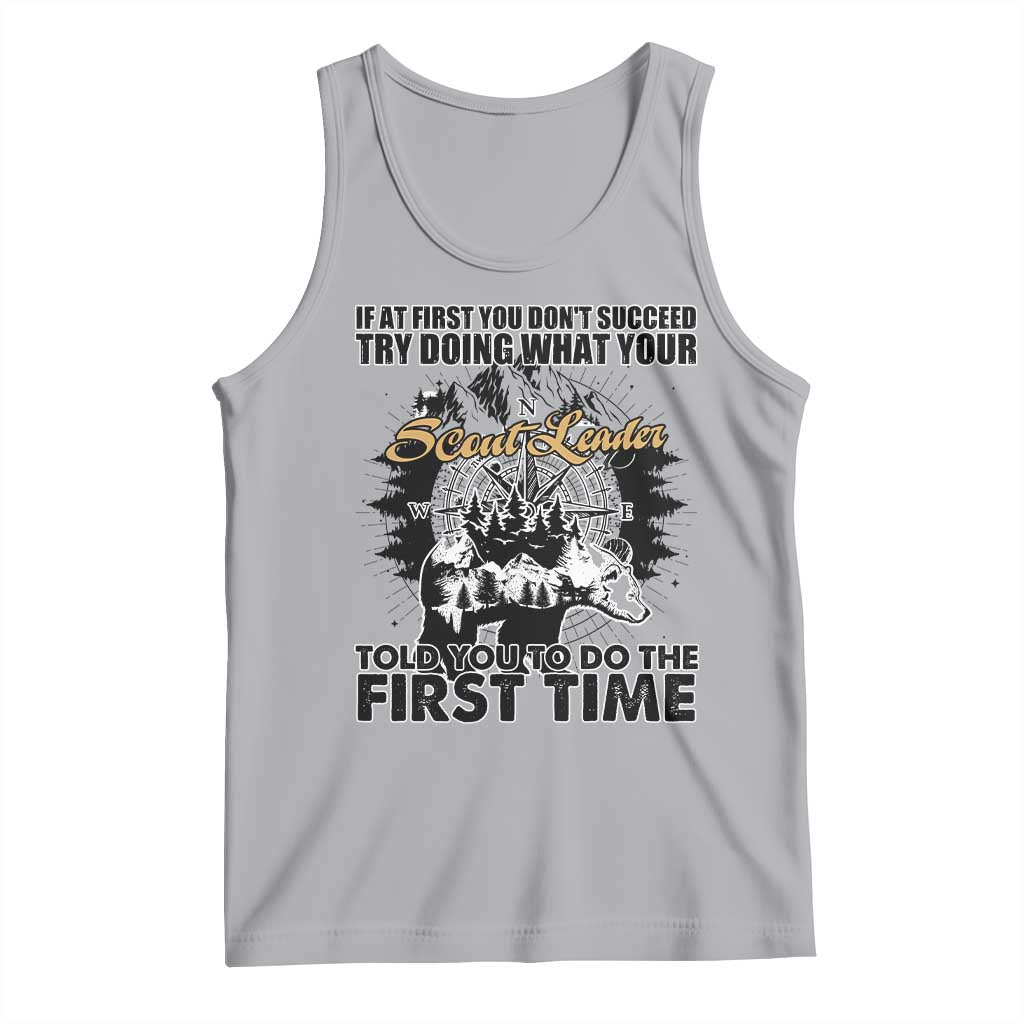 Funny Scouting Adventure Tank Top Doing What Your Scout Leader Told You To Do Camping Compass