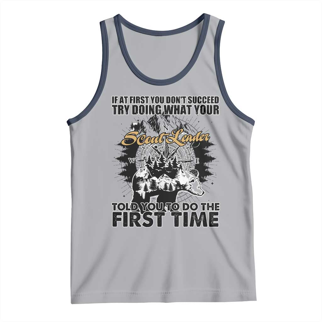 Funny Scouting Adventure Tank Top Doing What Your Scout Leader Told You To Do Camping Compass