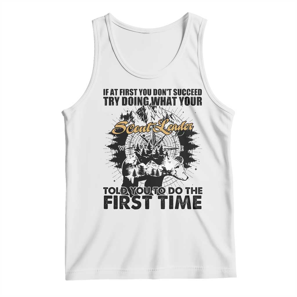 Funny Scouting Adventure Tank Top Doing What Your Scout Leader Told You To Do Camping Compass