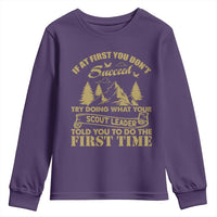 Funny Scouting Adventure Youth Sweatshirt Doing What Your Scout Leader Told You To Do Camping Outdoors