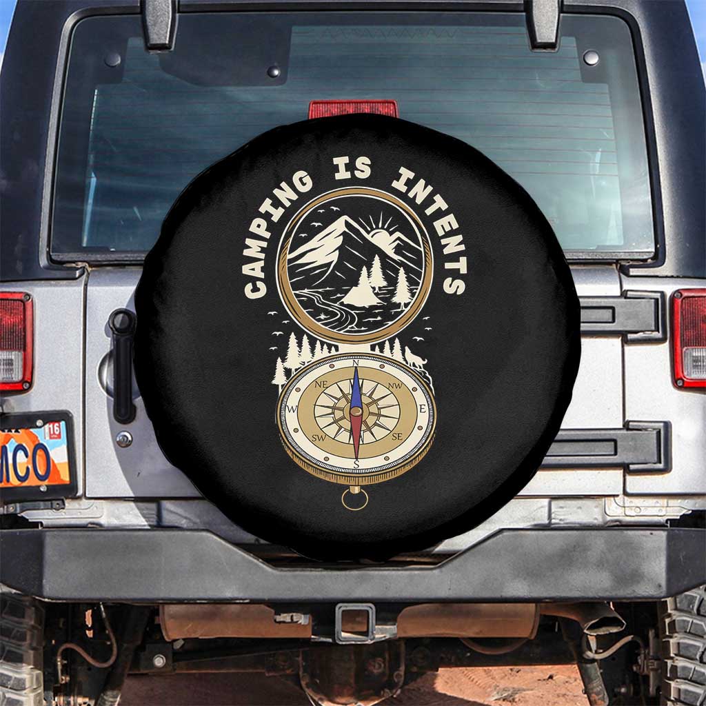 Funny Scout Camping Spare Tire Cover Camper Is Intents Compass Hiking Outdoors Adventure - Wonder Print Shop