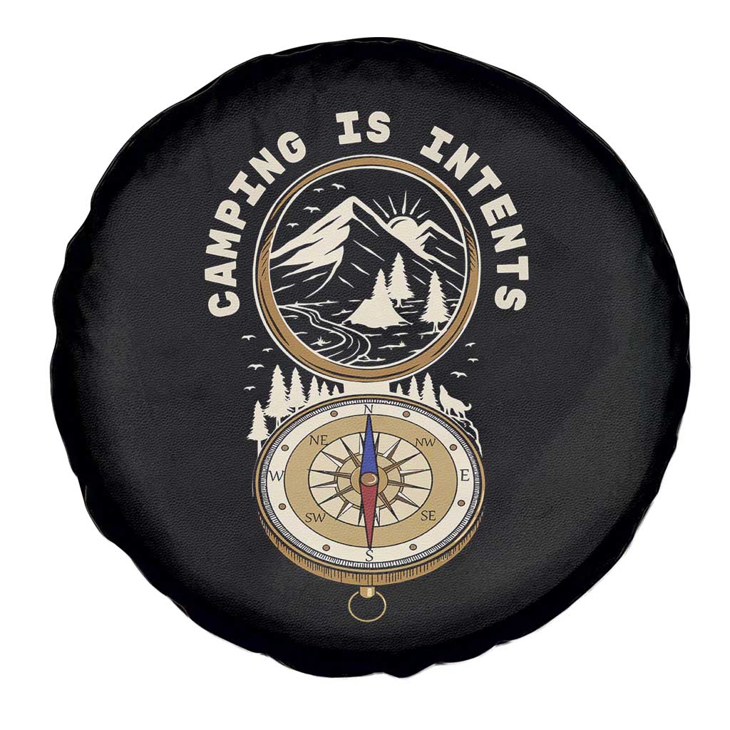 Funny Scout Camping Spare Tire Cover Camper Is Intents Compass Hiking Outdoors Adventure - Wonder Print Shop