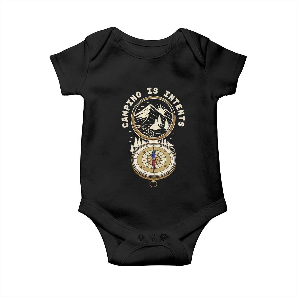 Funny Scout Camping Baby Onesie Camper Is Intents Compass Hiking Outdoors Adventure - Wonder Print Shop