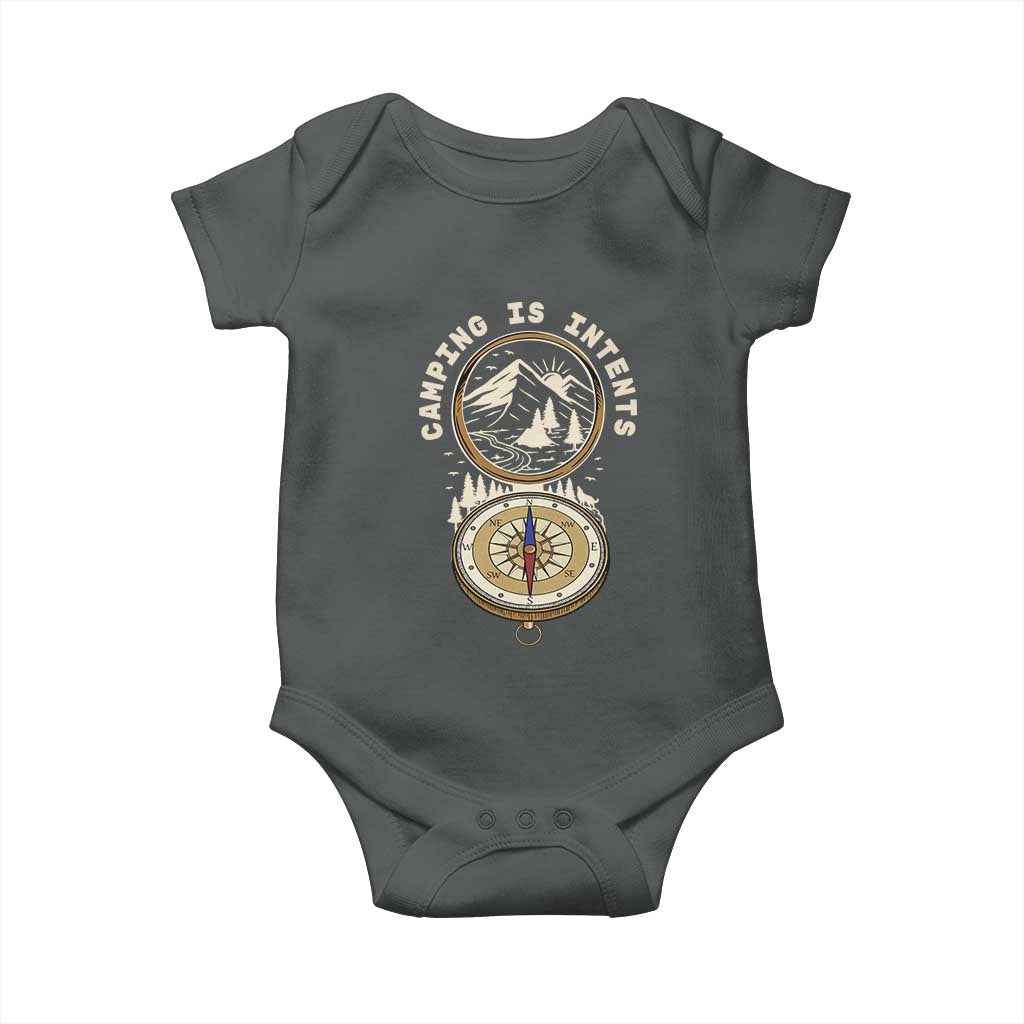 Funny Scout Camping Baby Onesie Camper Is Intents Compass Hiking Outdoors Adventure - Wonder Print Shop