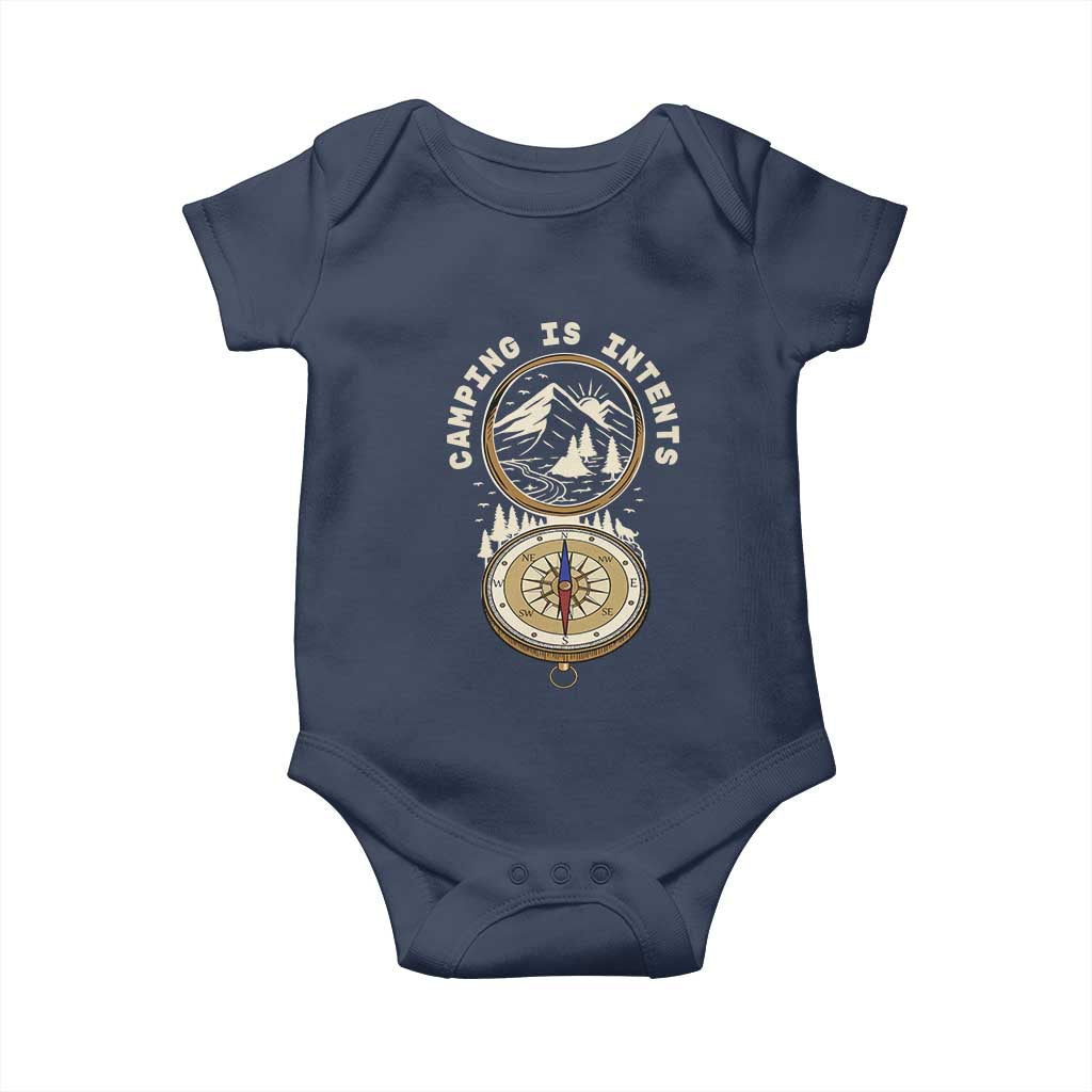 Funny Scout Camping Baby Onesie Camper Is Intents Compass Hiking Outdoors Adventure - Wonder Print Shop