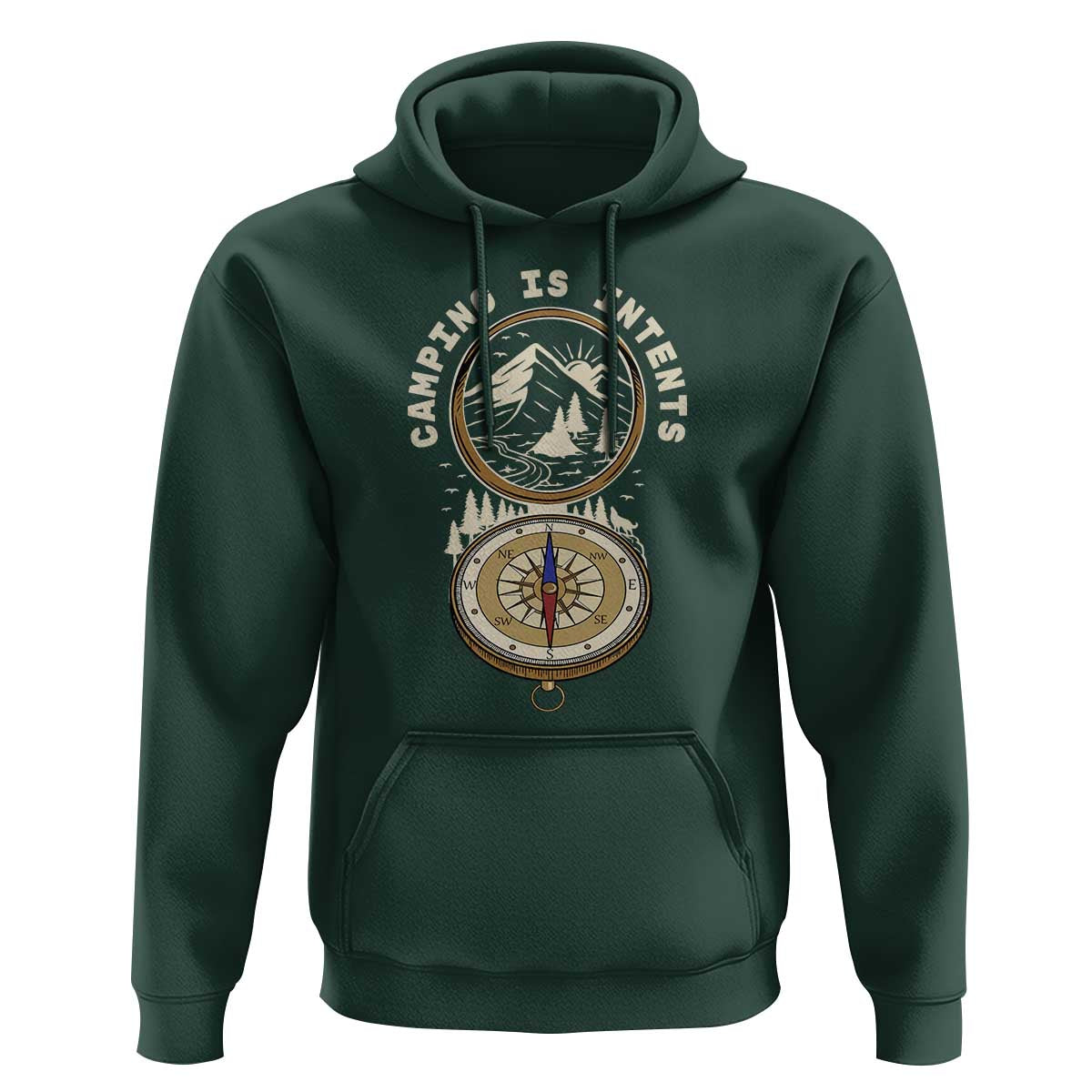 Funny Scout Camping Hoodie Camper Is Intents Compass Hiking Outdoors Adventure TS02