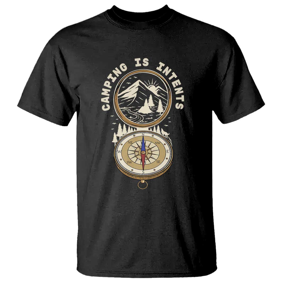 Funny Scout Camping T Shirt Camper Is Intents Compass Hiking Outdoors Adventure TS02
