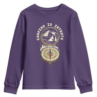 Funny Scout Camping Youth Sweatshirt Camper Is Intents Compass Hiking Outdoors Adventure - Wonder Print Shop