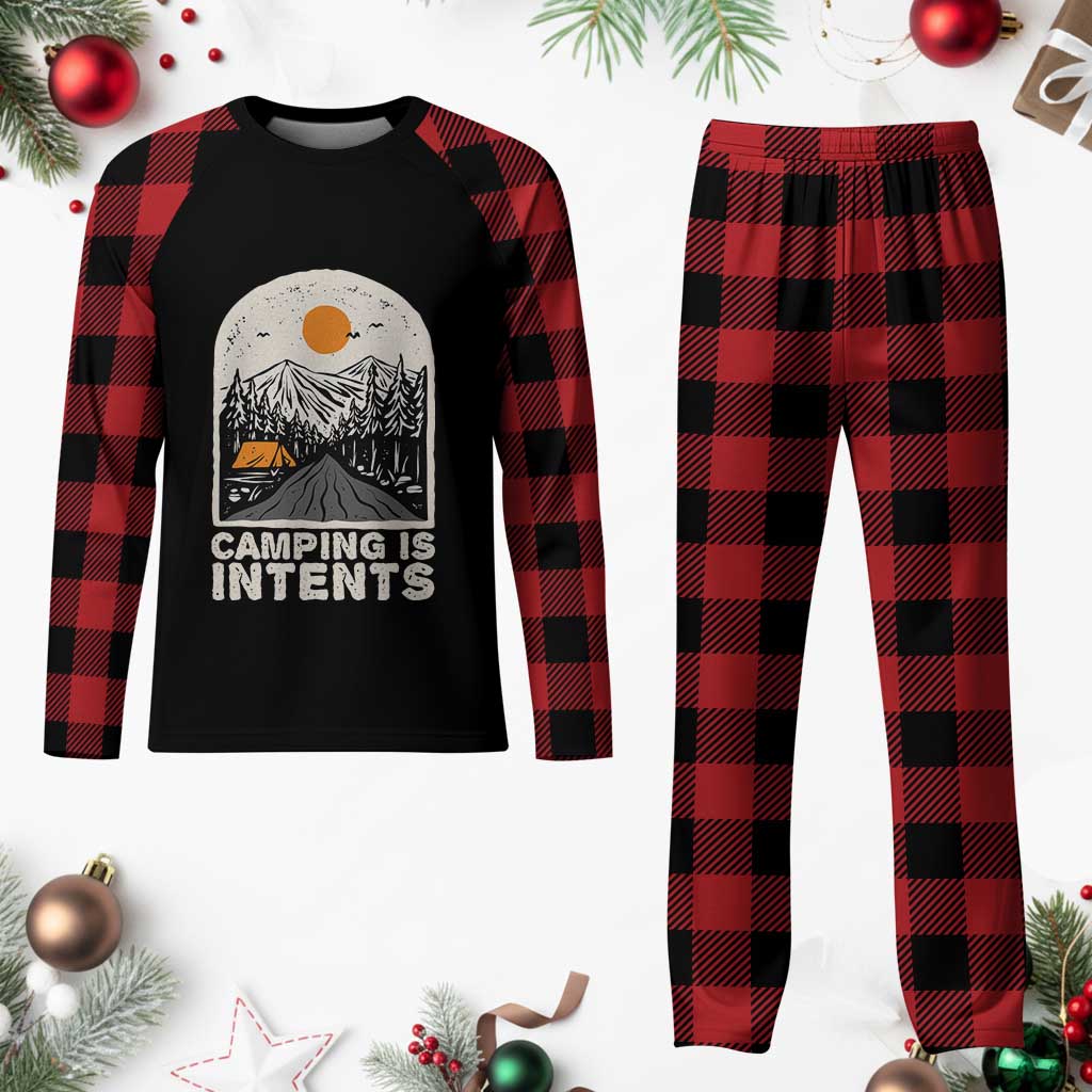 Funny Scout Camping Plaid Pajama Set Camping Is Intents Hiking Outdoors Adventure - Wonder Print Shop
